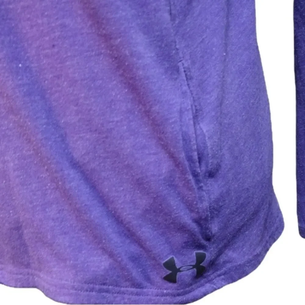Under Armour long sleeve purple pullover hoodie top with pockets size small